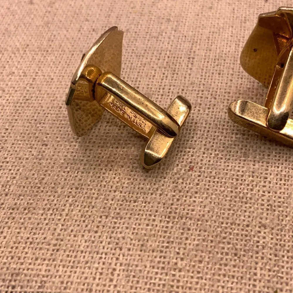 Pat Pend Vintage Gold Tone Cuff Links